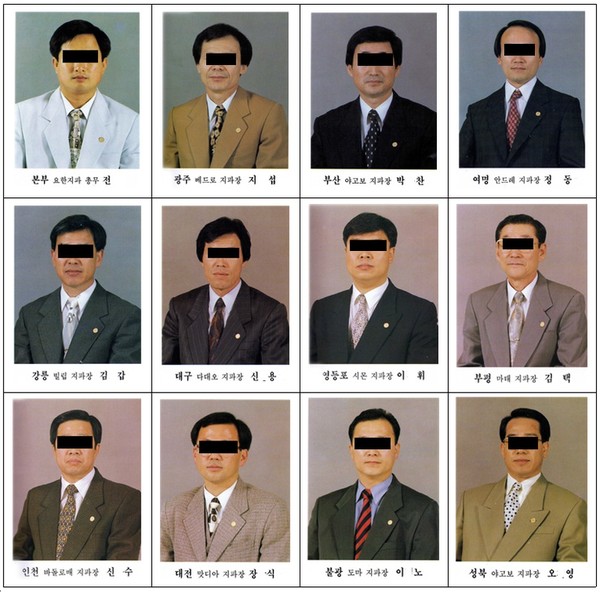 1997년 신천지개국 13주년기념 지파장현황(신천지발전사에서 갈무리)